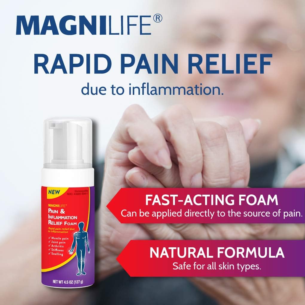 MagniLife Pain & Inflammation Relief Foam, Natural Muscle, Joint, and Arthritis Pain Relief - 4oz