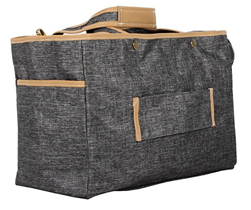 Nicole Miller Designer Luggage Paige Collection - 4 Piece Softside Lightweight Expandable Spinner Suitcases- Set includes 17 Inch Tote Bag, 20 Inch Carry On, 24 Inch & 28 Inch Suitcases (Silver)