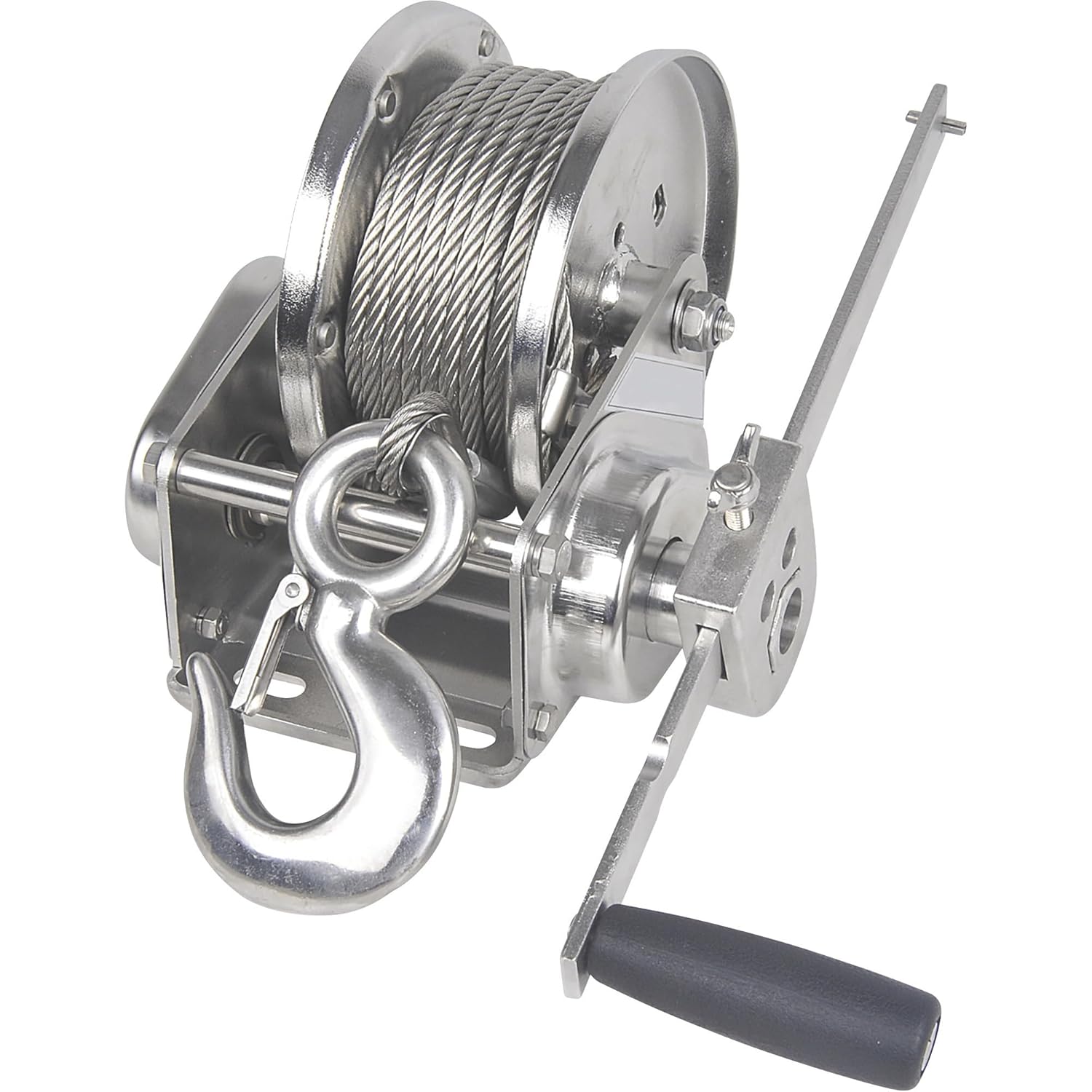 Single Speed Stainless Steel Hand Winch with Automatic Brake - 2500 Lb. Capacity, Model Number EABW2500SS
