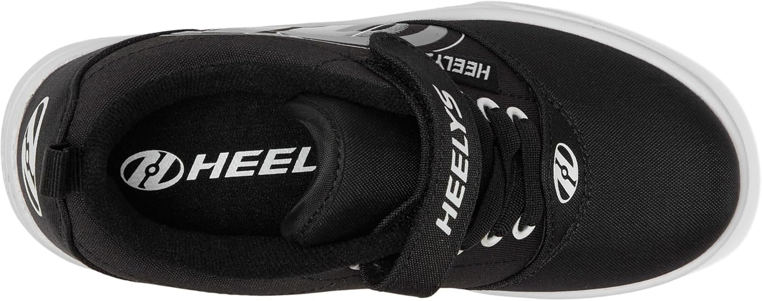 Heelys Pro 20 X2 (Little Big Kid/Adult) Wheeled Heel Shoe, Black/Grey/White, 12 US Unisex