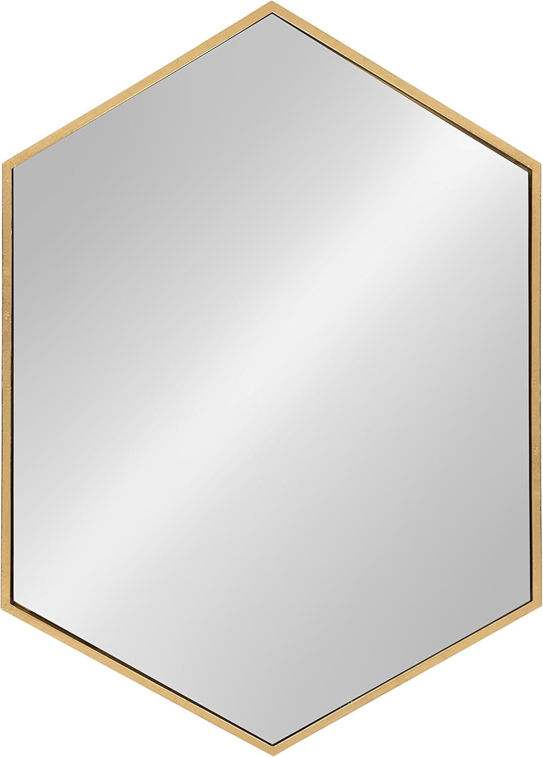 Kate and Laurel McNeer Hexagon Metal Frame Wall Mirror with Gold Finish for Bathrooms, Entryways, Bedrooms, and More, 31 x 22-inches