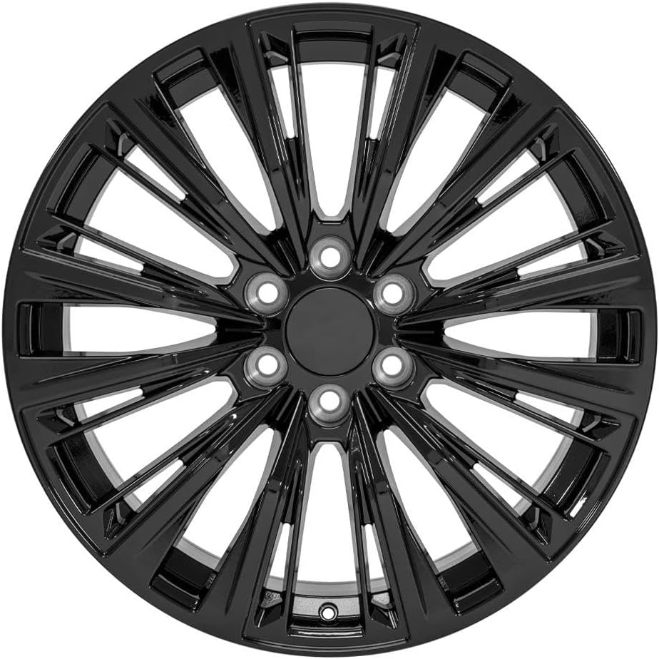 OE Wheels LLC 22 inch Rims Fits Escalade Silverado Tahoe Sierra Yukon CA93 22x9 Rim Black SET