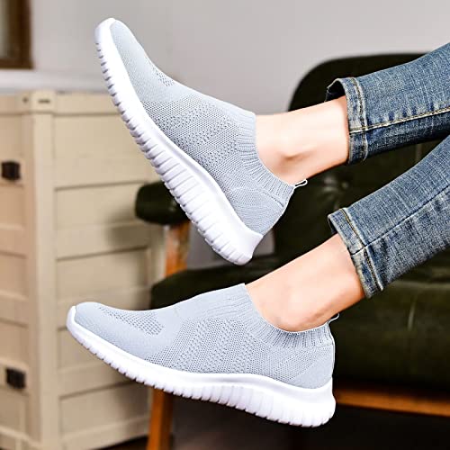 konhill Women's Walking Tennis Shoes - Lightweight Athletic Casual Gym Slip on Sneakers
