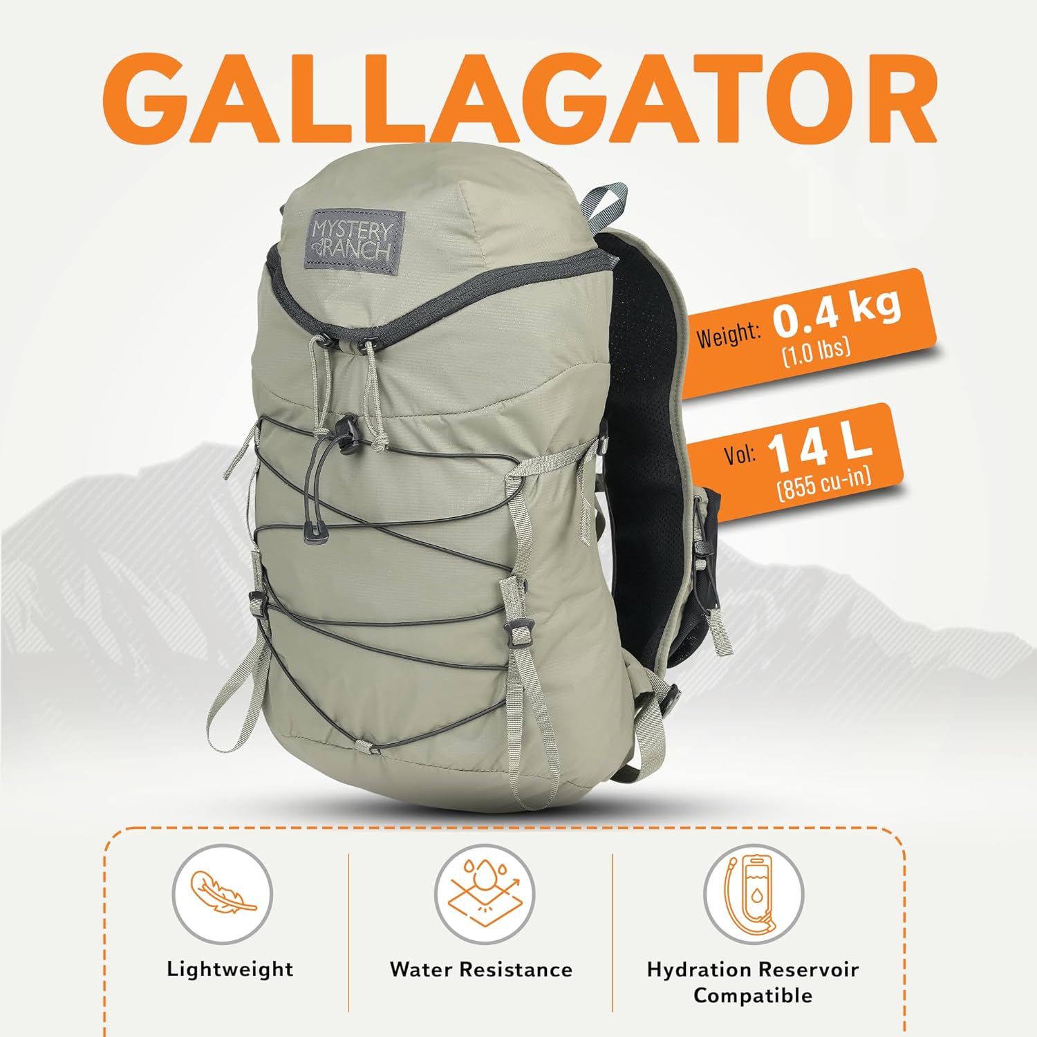 Mystery Ranch Gallagator 15 Travel Bag to Hiking Backpack Daypack, Twig, S/M