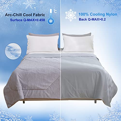 MH MYLUNE HOME Cooling Comforter King Size, Cooling Blanket with Arc-Chill Cooling Fiber, Cold Summer Blanket for Hot Sleepers Night Sweats and hot flashes,Lightweight Summer Comforter, Blue