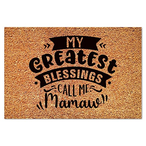 My Greatest Blessings Call Me Gigi Coir Doormat Family Quote Rectangular Door Mats Funny Thick Durable Non Slip Front Door Mat for Entrance Porch Patio Apartment New Home Gift 24x36in