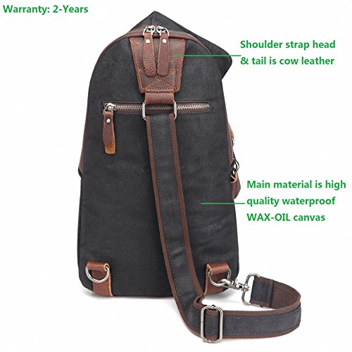 AOTIAN Unisex Sling Backpack Waxed Canvas Crossbody Bag 10 Liters