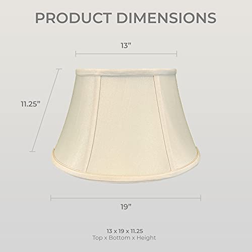Royal Designs Shallow Drum Bell Billiotte Lamp Shade - Eggshell - 13 x 19 x 11.26