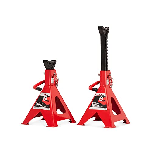 AFF 6 Ton Jack Stand Set - Heavy Duty Ratchet Style Jack Stands - Pair