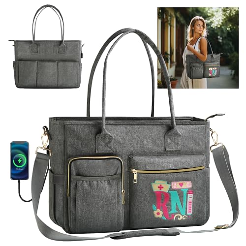 Nurse Bag for Work, 17'' Large Nursing Bags for Nurses, Nurse Tote Bag, Nursing School Essentials