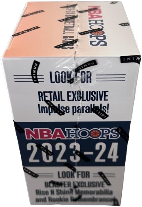 2023-24 Panini NBA Hoops Basketball Factory Sealed Blaster Box 6 Packs of 15 Cards, 90 Cards in All Look for Blaster Exclusive Rise N Shine and Rookie Remembrance Memorabilia, retail exclusive Impulse Parallels and Great Significance autographs Look 