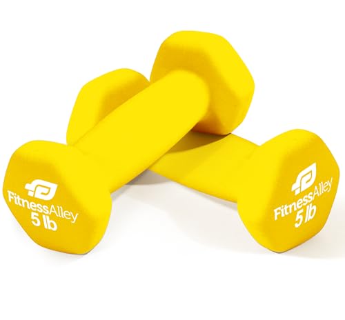 Neoprene Coated Workout Dumbbells set of 2 – Anti Roll, Non Slip with Smooth Grip Fitness & Exercise Dumbbells – Hexagon Shaped Hand Weights for Women & Men – Best Choice for Gyms & home use