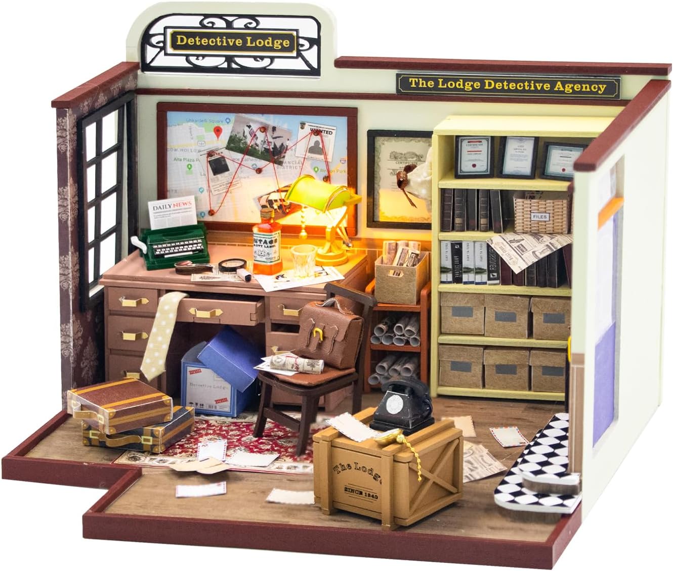 DIY Miniature House Kit Decorative Dollhouse Model Kit with Furniture 3D Wooden Miniature Dollhouse Kit Creative Mini Doll House Kit for 14+ Years Kids