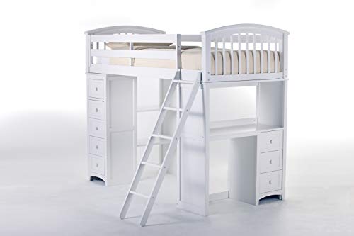 Hillsdale Furniture Furniture Kids and Teen Charlie Student Loft, Twin, White