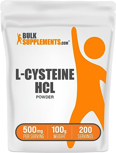 BulkSupplements.com L-Cysteine HCl Powder - L-Cysteine Supplement, L-Cysteine 500 mg, Cysteine Amino Acid Supplement - Gluten Free, 500mg per Serving, 500g (1.1 lbs) (Pack of 1)