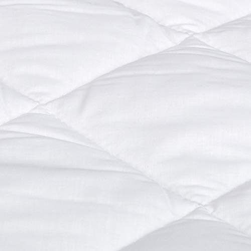 Amazon Basics Hypoallergenic Quilted Mattress Topper Pad, 18 Inches Deep, Twin XL, White