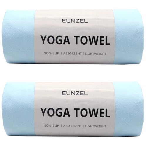 2 Pack Hot Yoga Towel Non Slip Yoga Mat Towel Non-Slip Sweat Absorbent Microfiber Towel for Hot Yoga, Pilates and Workout 72