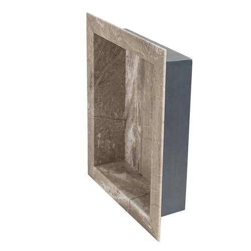Palisade 17.5 in. x 15.5 in. Vinyl Waterproof Shower Niche Insert in Carrara Marble
