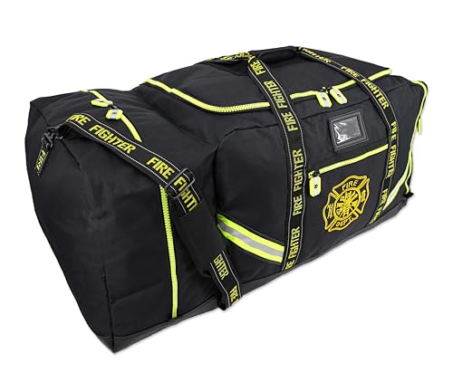 Lightning X Fireman Premium 3XL Firefighter Rescue Step-In Turnout Fire Gear Bag w/Shoulder Strap & Helmet Pocket