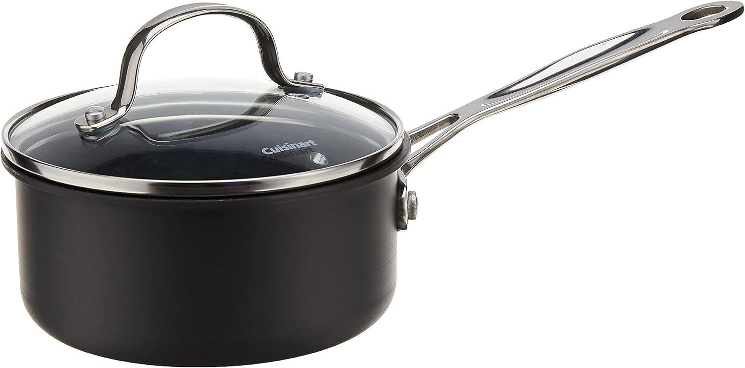 Cuisinart Chef's Classic Hard Anodized Nonstick Saucepan Set with 619-18 2-Quart and 619-14 1-Quart Saucepans