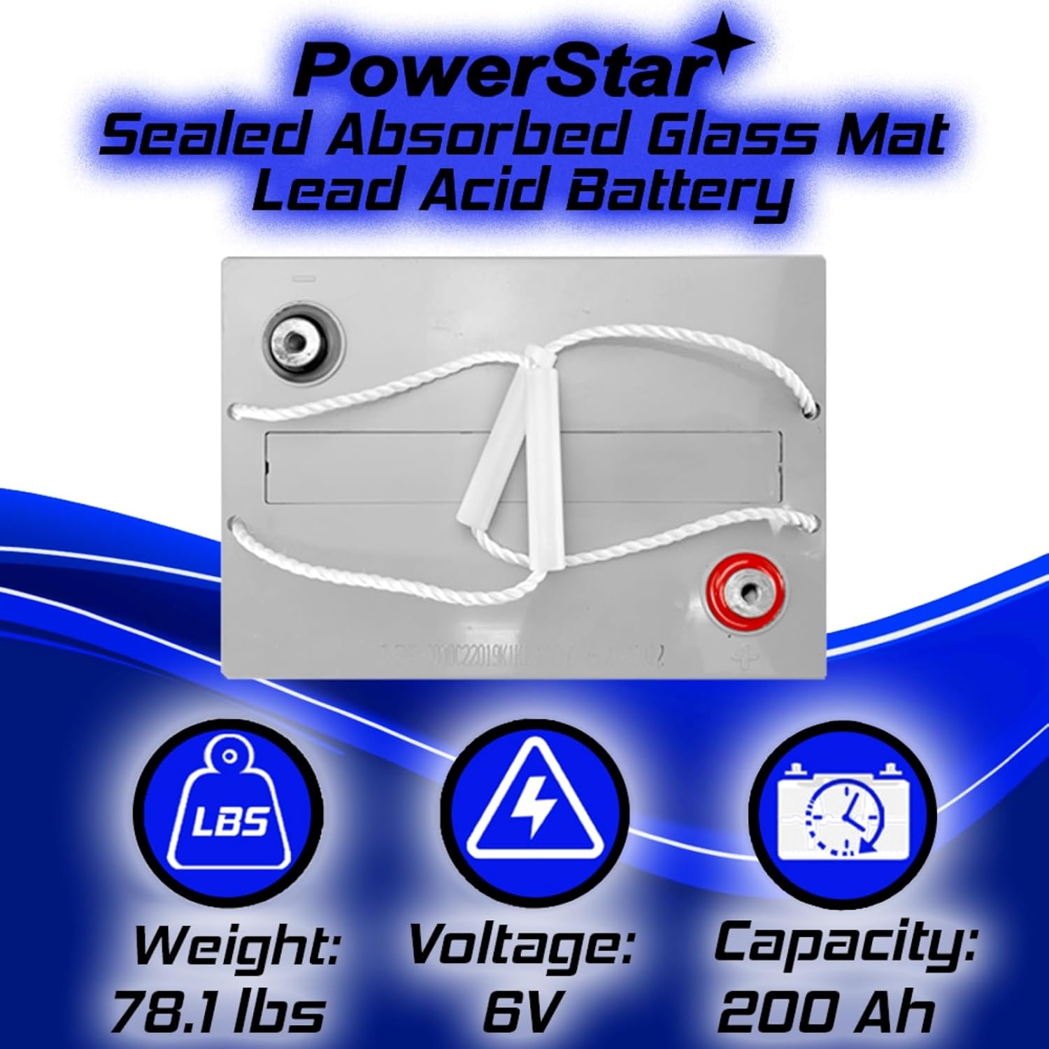 PowerStar Relplacement for Trojan T-105 GC2 6V 200Ah Deep Cycle Flooded Lead Acid Battery x2