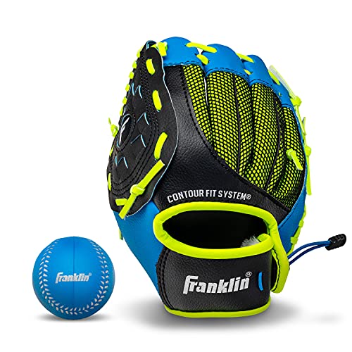 Franklin Sports Teeball Glove - Left and Right Handed Youth Fielding Glove - Neo-Grip - Synthetic Leather Baseball Glove - 9.0 Inch - Ready To Play Glove with Ball