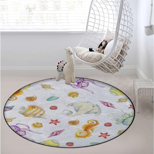 Multicolor Gaming Chair Mat Office Chair Mat for Carpet and Hardwood Floor Round Rug Floor Protector for Rolling Chair Old Fashioned Scottish Tartan Country Style Diameter 43.3 in, Plaid_07534