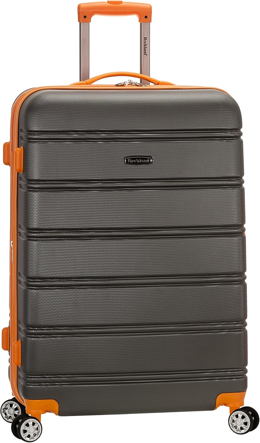 Rockland Melbourne Hardside Expandable Spinner Wheel Luggage, CHARCOAL, Checked Large 28