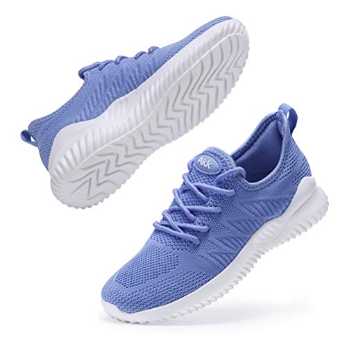 Akk Womens Walking Tennis Shoes - Slip On Memory Foam Lightweight Casual Sneakers for Gym Travel Work