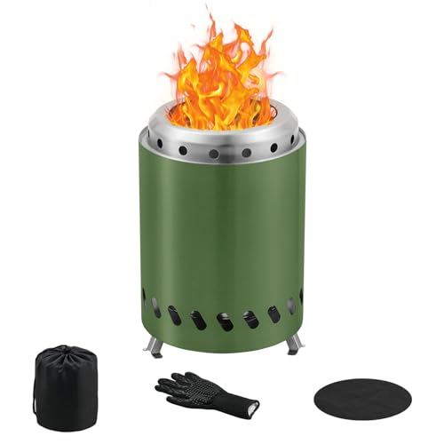 BRIAN & DANY Solo Fire Pit with Stand, Smokeless Firepit for Outside, Stainless Steel Personal Stove Bonfire Fueled by Pellets or Wood, Birthday Gifts, Housewarming Gift - 5.9in x 8.2in, Silver
