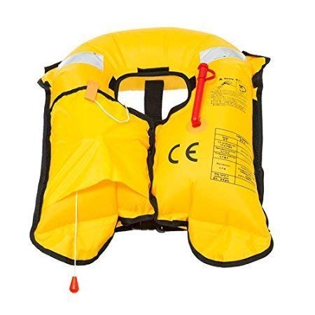 Top Safety Adult Life Jacket with Whistle - Manual Version Inflatable Lifejacket Life Vest Preserver PFD for Boating Fishing Sailing Kayaking Surfing Paddling Swimming - Adjustable Life Saving Vest