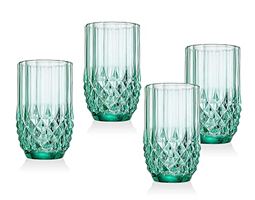 Godinger Celtic Highball glasses Drinking Cups for Water Wine Beer Cocktails and Mixed Drinks Set of 4, 11oz