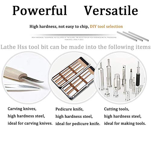 4 Pcs Lathe HSS Square Cutting Tool Bits Bar, 7mmx7mmx200mm Turning Milling Cutter Grinder HSS Blank Tool Bit，High Speed Steel Rectangular Fly Cutter Mill Blank，Lathe Tool Bit （7mmx7mmx200mm）