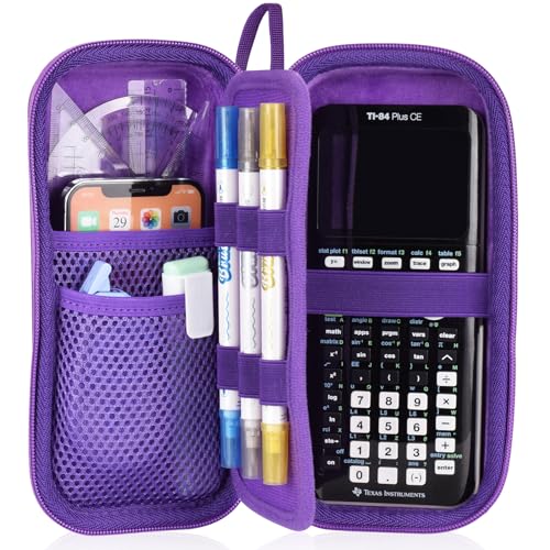 EVA Hard Case Compatible with Texas Instruments TI-Nspire CX II/TI-NSPIRE CX-II CAS,Portable Case for TI-84 Plus/TI-84 Plus CE/TI-83 Plus/TI-85/TI-89 Color Graphing Calculator - Black