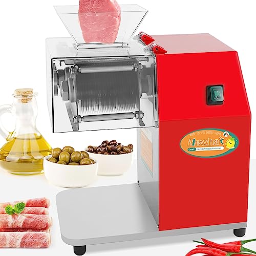 Newhai 850W Meat Cutter Machine, Commercial Meat Cutting Machine 5mm/0.2inch Heavy Duty, Stainless Steel Meat Slicer Shredder Restaurant, for Boneless Meat Soft Vegetables