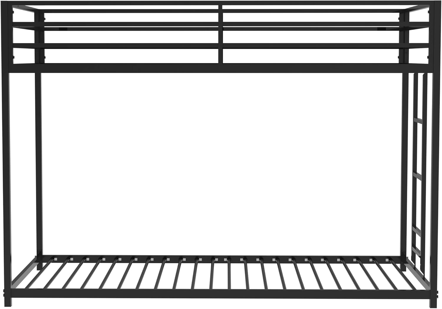 Adam Twin Over Twin Metal Bunk Bed, Sturdy Black Frame, Bedroom Furniture, Space-Saving Design, Easy Assembly, No Box Spring Needed