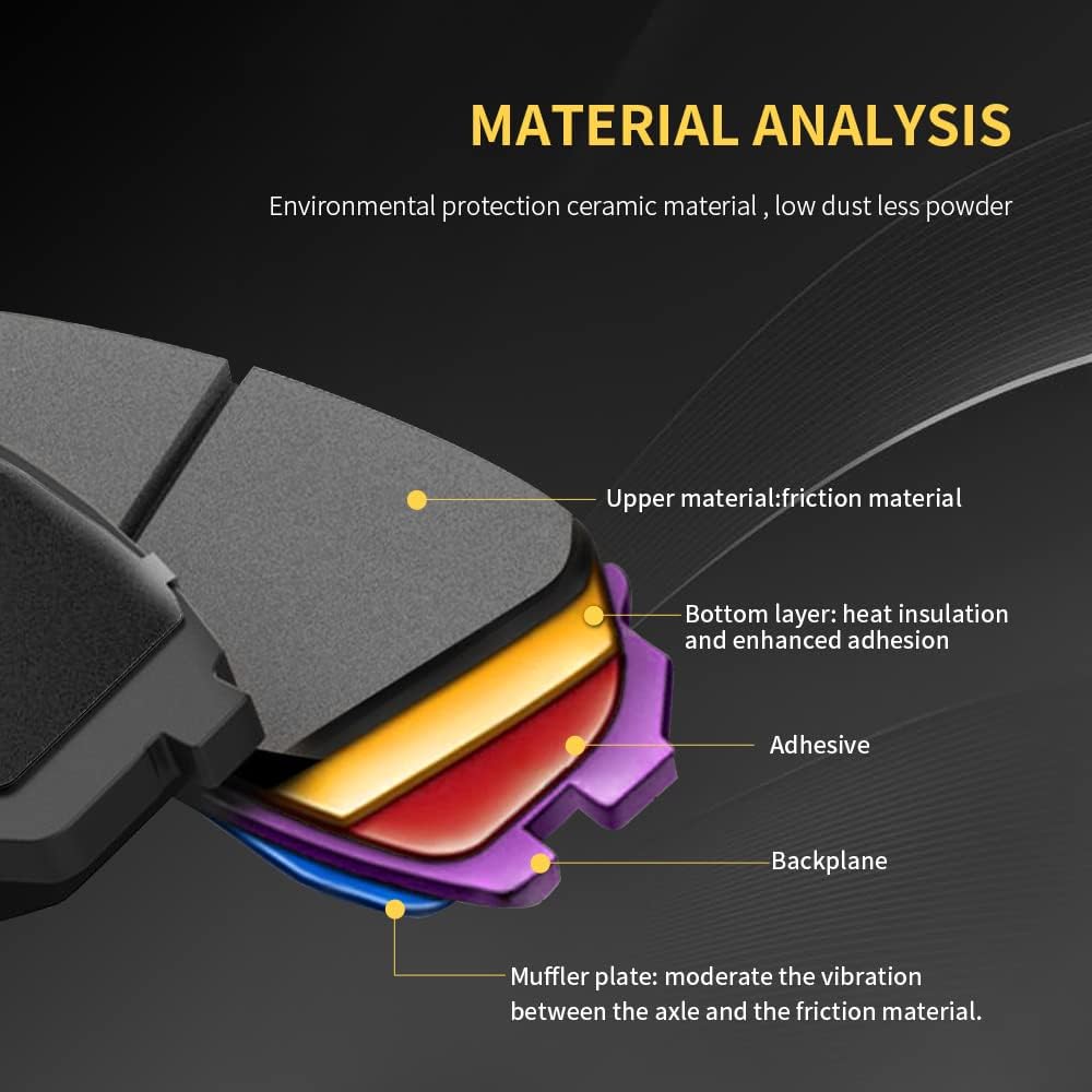 Replacement Front and Rear Ceramic Disc Brake Pad Kit w/Hardware for 2009-2010 Hyundai Sonata