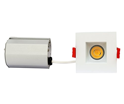 Goodlite G-19830 2 Inch Led Square Luminaire 8w 575 Lumens (60W Eqv) with Junction Box for New or Old Construction IC-Rated, 120V, 40° ETL List Dimmable Super White 5000k