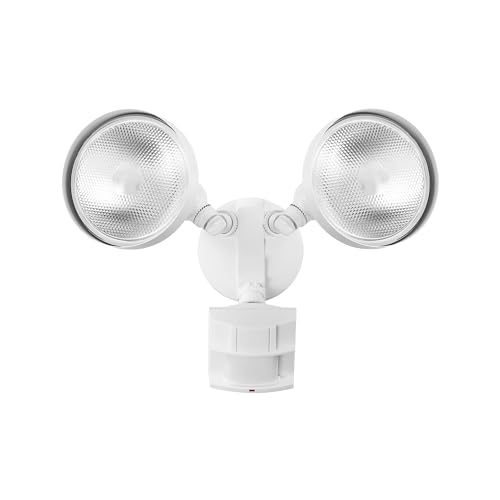 Globe Electric 17000272 180-Degree 240 W Twin Head Bronze Hardwired Motion Sensor Security Flood Light, Spotlight, Outdoor, Outside House Lights