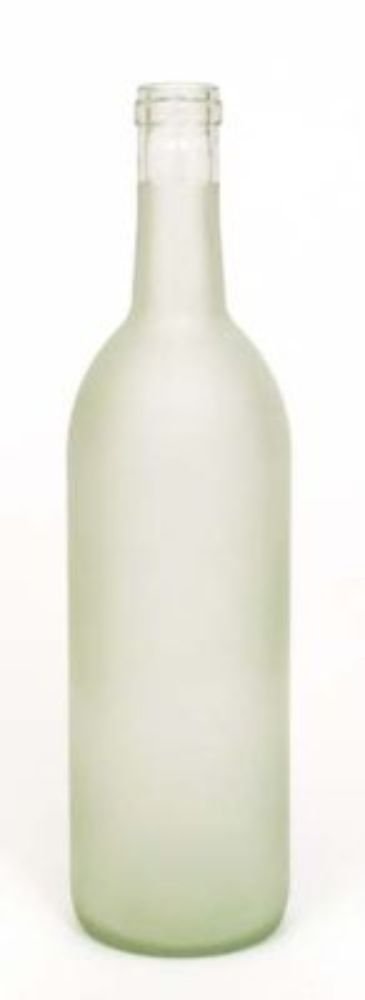 North Mountain Supply - 750ml Glass Bordeaux Wine Bottle Flat-Bottomed Cork Finish - Case of 12 - Frosted