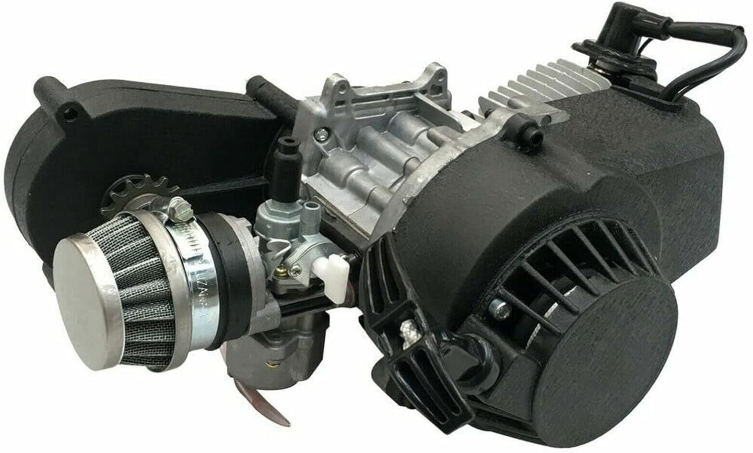 49CC Engine Motor Kit 2 Stroke Single Cylinder Engine Motor Kit with 14 Teeth Sprocket & T8F Chain for Pocket Bicycle Mini-Dirt Bike A-T-V Scooter