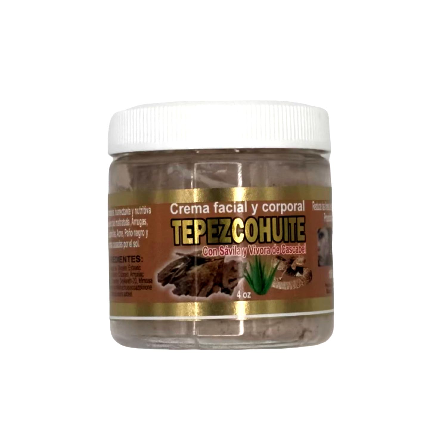 Tepezcohuite Cream 4oz Mexican Face and Body Original Moisturizer Cream - Tepezcohuite Crema Para La Cara y Para El Cuerpo Hecha en Mexico - Hydrate Your Skin
