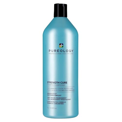 Pureology Strength Cure Shampoo | For Damaged, Color-Treated Hair | Fortifies & Strengthens Hair | Sulfate-Free | Vegan