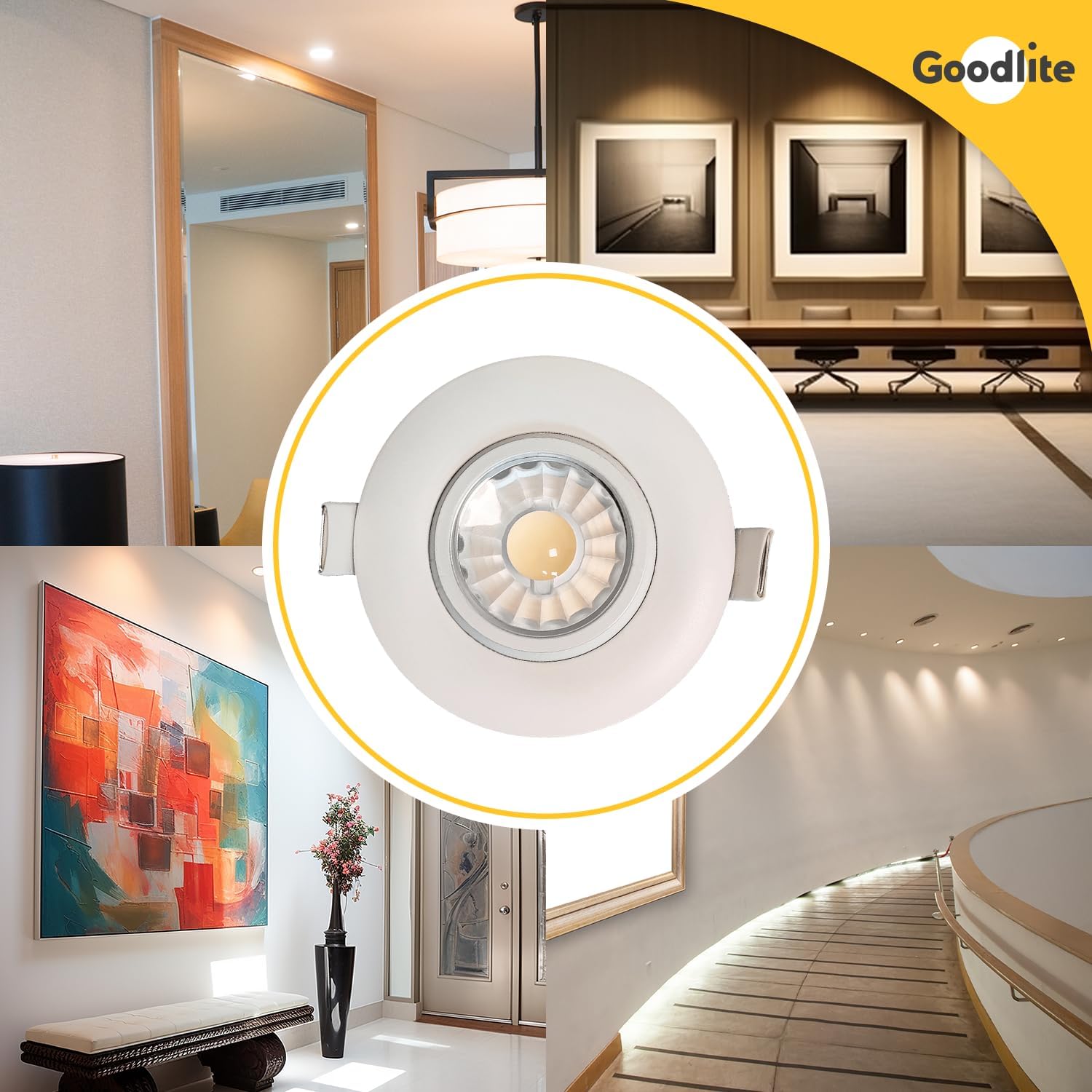 Goodlite G-19845 2.75 Inch LED Round Luminaire 8w 650 Lumens (75W Eqv) with Junction Box, 40° 360° Rotatable Eyeball and 30° Tilt, Warm White