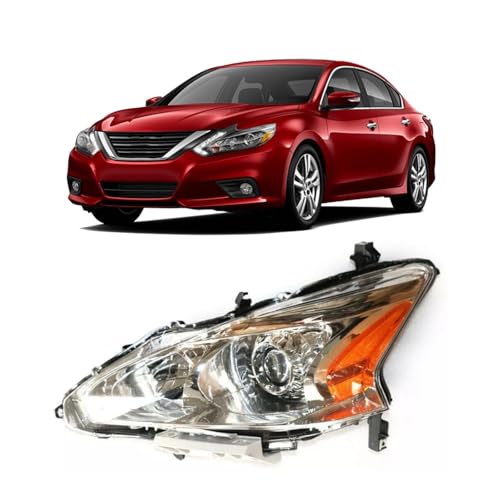LED Projector Headlights Assembly for 2013 2014 2015 Nissan Altima Sedan, Chrome Housing Headlamps Direct Replacement (Right Passenger Side)