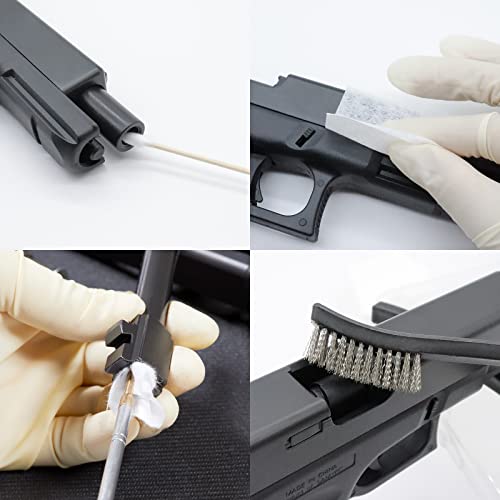 Gun Cleaning Supplies Case, Gun Cleaning Patches and Gun Cleaning Swabs 2 Specifications, 6” Bamboo Cleaning Swabs, 2” Lint Free Gun Cleaning Cloth, Include 3 Double-Ended Cleaning Brush