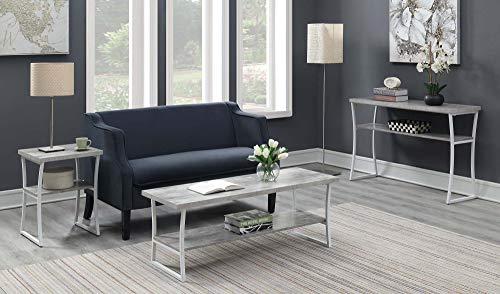 Convenience Concepts X-Calibur Console Table, Faux Birch / White Frame