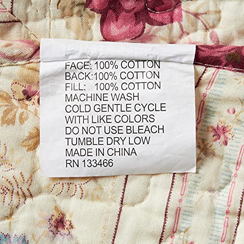 Greenland Home Antique Rose Full/Queen Quilt Set, Ecru