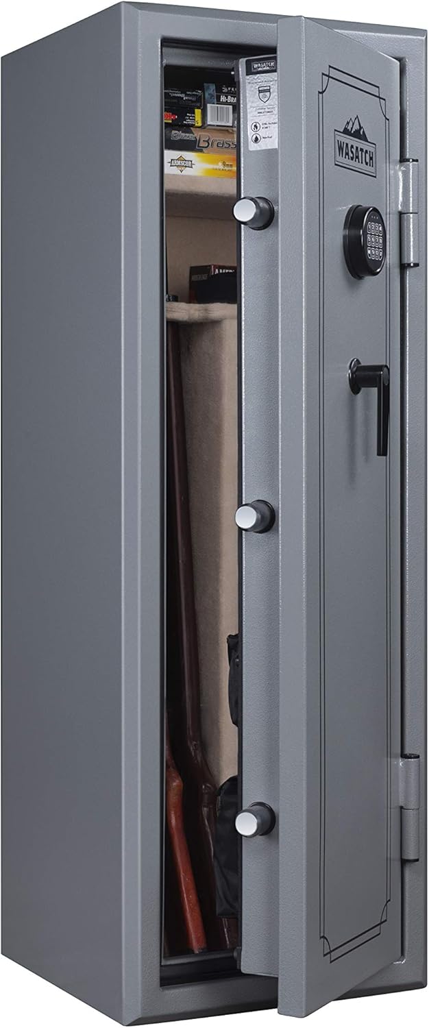 Wasatch 18-Gun Fireproof and Waterproof Safe with Electronic Lock, Gray (18EGW)