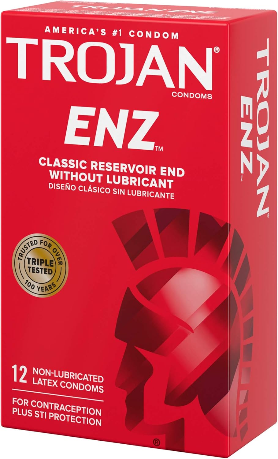 Trojan ENZ Natural Latex Non-Lubricated Condoms - 12 Count